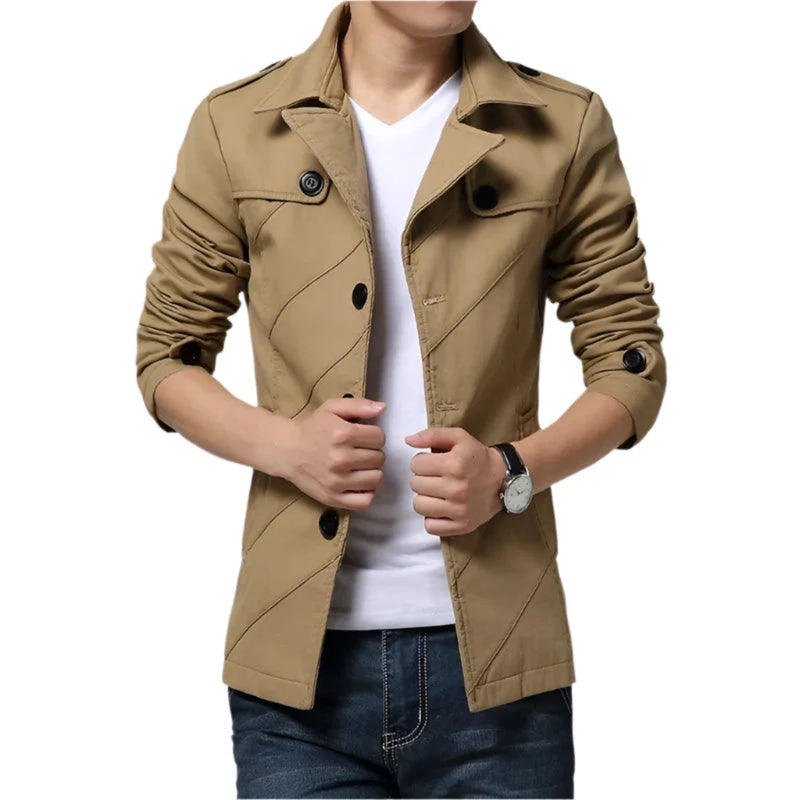 Men's slim Business Casual Trench Coat