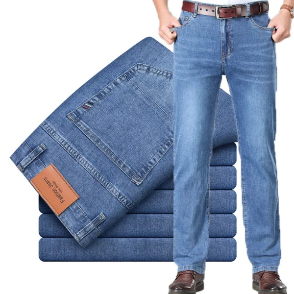 Men Straight Cotton Denim Jeans