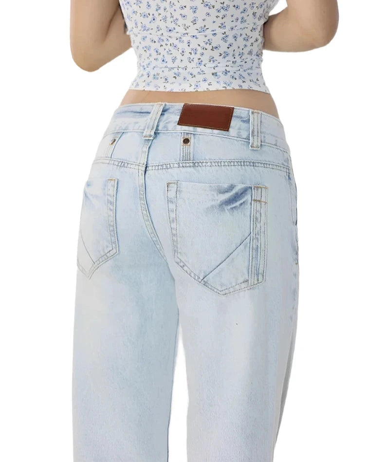 Women's Light blue Low Waist Denim Jeans