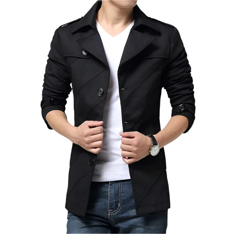 Men's slim Business Casual Trench Coat