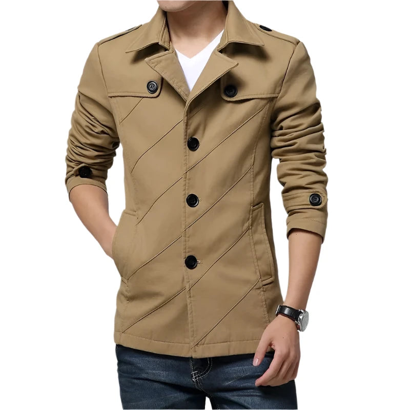 Men's slim Business Casual Trench Coat