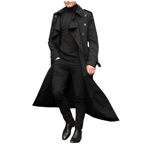 Men's Long Casual Trench Coat